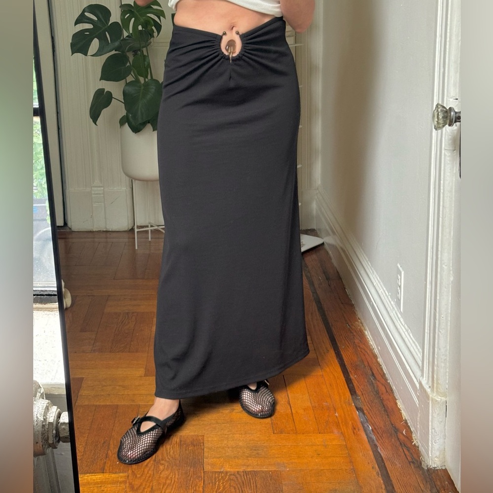 Christopher Esber Black Smokey Quartz Maxi Skirt